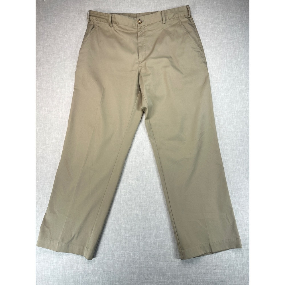 Nike Golf Pants Mens 35x30 Khaki Dri-FIT Stretch Performance Flat Front Chino - Picture 2 of 9